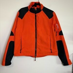 LRL Lauren Active Ralph Lauren Jacket Orange Black Full Zip Size‎ L